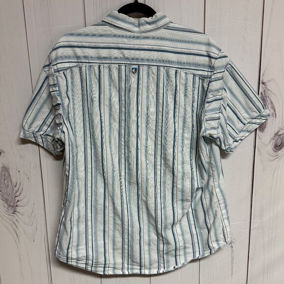 KÜHL Suncel Shirt Men’s Large Striped Short Sleeve Button Front - Picture 2 of 8